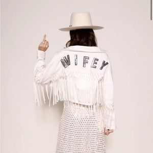 EastnWest WIFEY Crop Denim Jacket